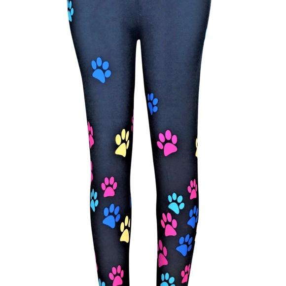 Charlies Project Kid's Size L/XL Paw Print Colors Leggings NWT Original Dust Bag - Picture 3 of 9